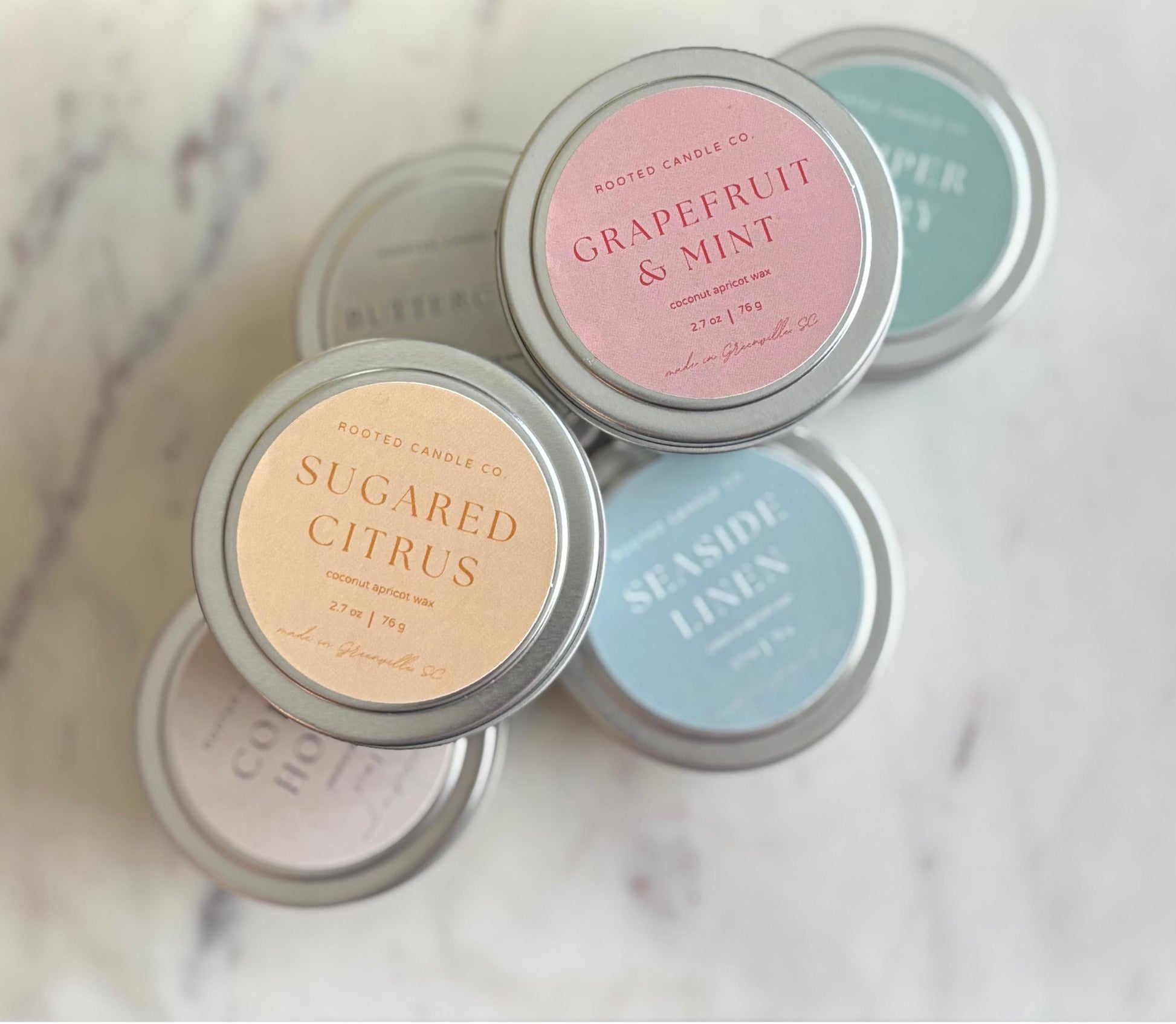 clean burning coconut apricot wax candles by rooted candle co
